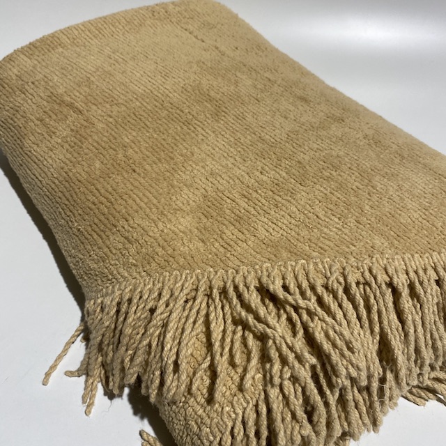 BLANKET, Bedspread - Chenille Tan Beige (Single)